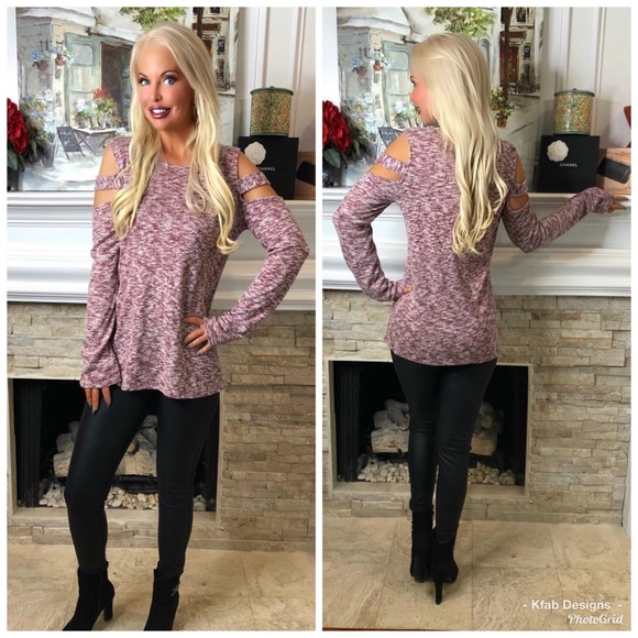 ❤️LAST 1! Oversized Marled Ladder Sleeve Top! - Picture 2 of 6